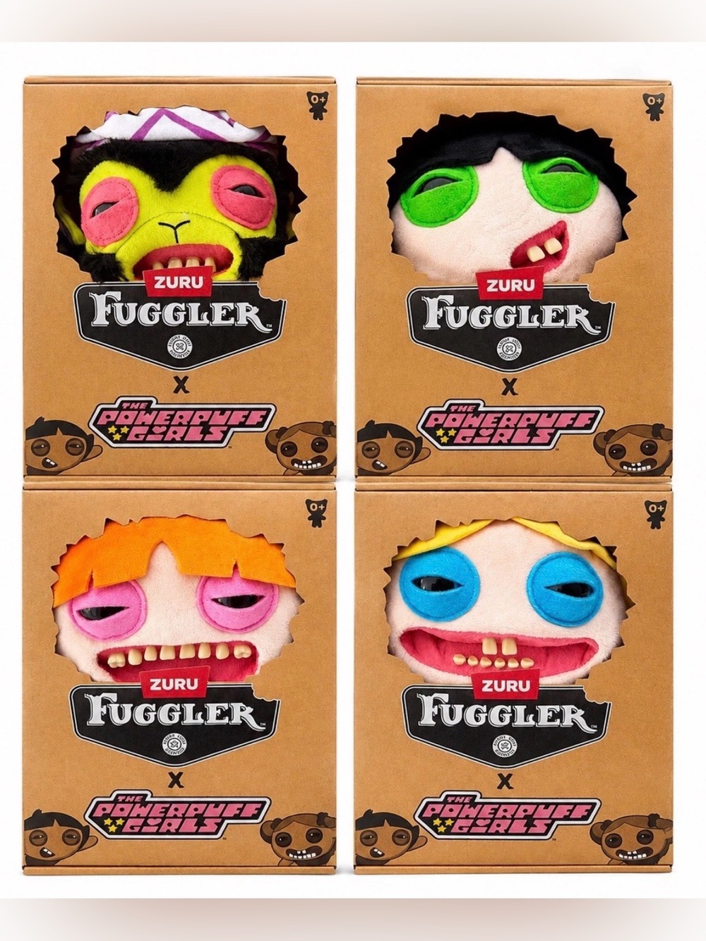 Fuggler x Powerpuff Girls Full Set Blossom, Bubbles, Buttercup and Mojo JoJo